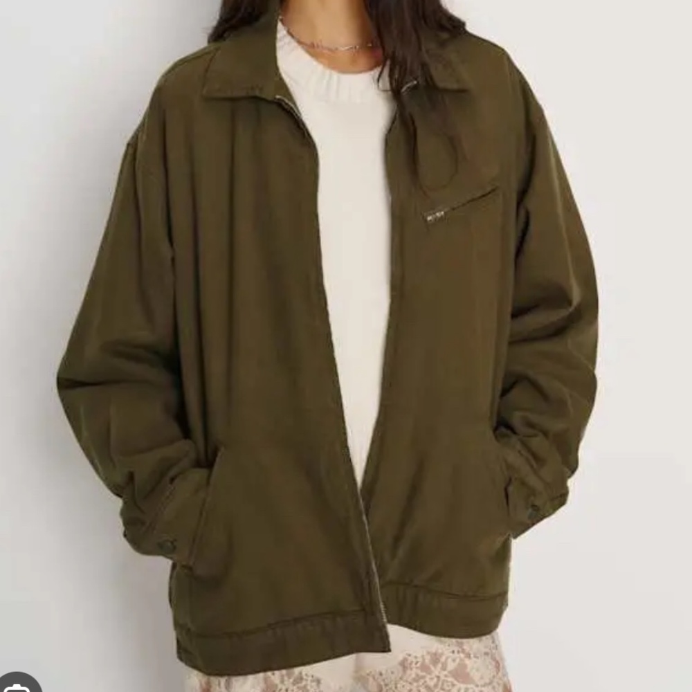 Reformation Utility Zip Jacket | Dark Olive | Small